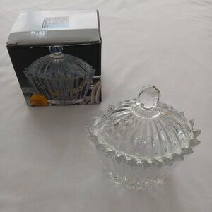 Mikasa small glass dish with lid